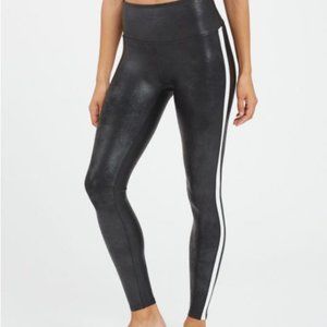 SPANX Faux Leather Side Stripe Leggings